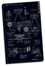 Industrial Aircraft Drawings Framed Canvas Print Abstract Living Room Wall Plane