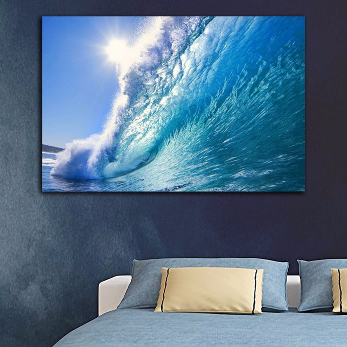 Stretched Canvas prints seascape print Sun Beach in wave ocean view sea waves