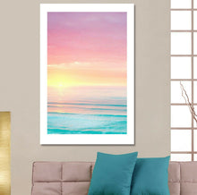 Pink Sky Sea Framed Canvas Ocean sunset sun rise Wall Art Print