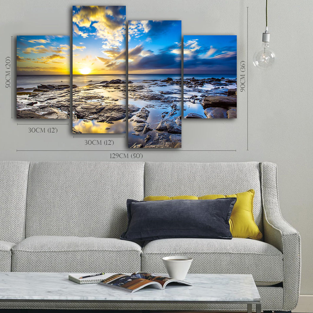 Framed canvas prints seascape print canvas Sunrise beach canvas time-lapse ocean