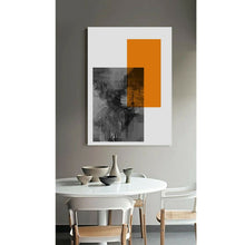 Abstract Grey Orange Framed Modern Canvas Wall Art Print Living Room Prints