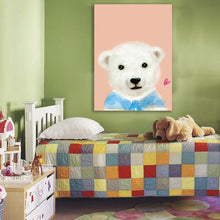 Framed Canvas baby animal kids room bear rabbit pig decoration home art modern