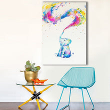 Colorful Baby Elephant Framed Canvas Prints Wall Art Home Decor Framed Painting