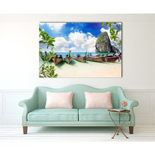 Framed Canvas prints Beach view boat Thailand Riley modern wall art home decor