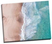 Framed White Beach Wave Canvas Aerial View Ocean Print Wall Art Blue Portrait