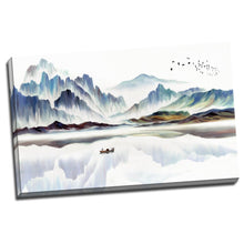 Oriental Chinese Asian Abstract Mountain River Canvas Wall art Picture Print