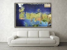 Game of Thrones Westeros Essos World Map Framed Canvas Print Big Size