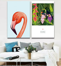 Flamingo Bird Home Parrot Framed Canvas Prints Modern Wall Art Home Bedroom