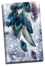 Colourful Peacock Feather Framed Canvas Print Abstract Living Room Wall