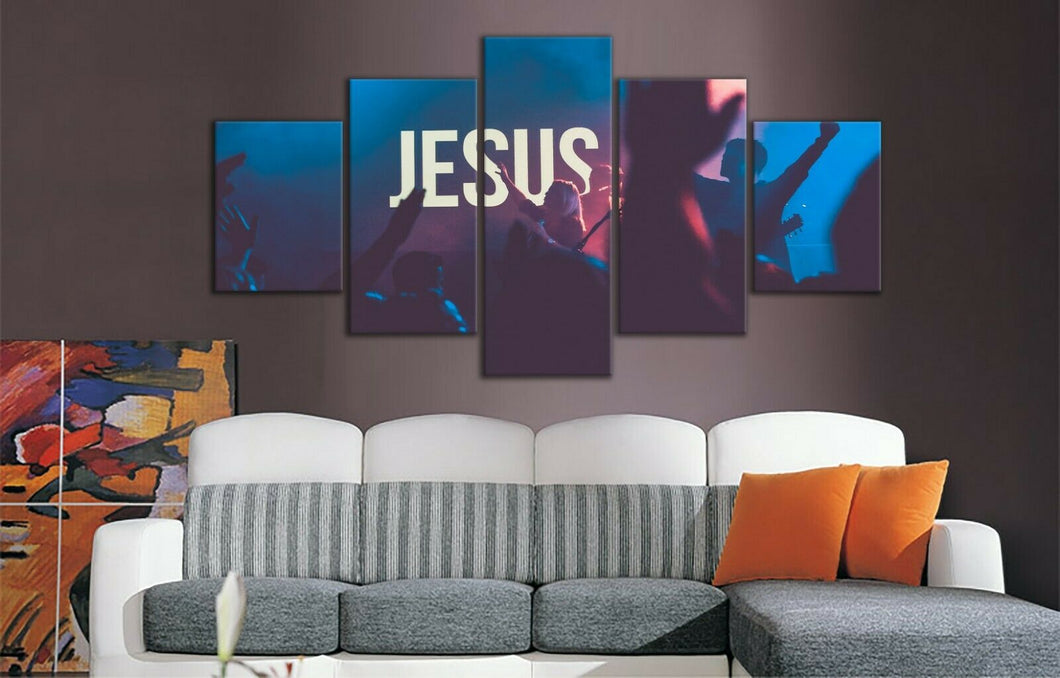 Framed split canvas prints Jesus print Modern DJ Art Living room Diamond Shape