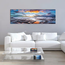 Stretched seascape time-lapse canvas Sunset beach ocean rock view wall art