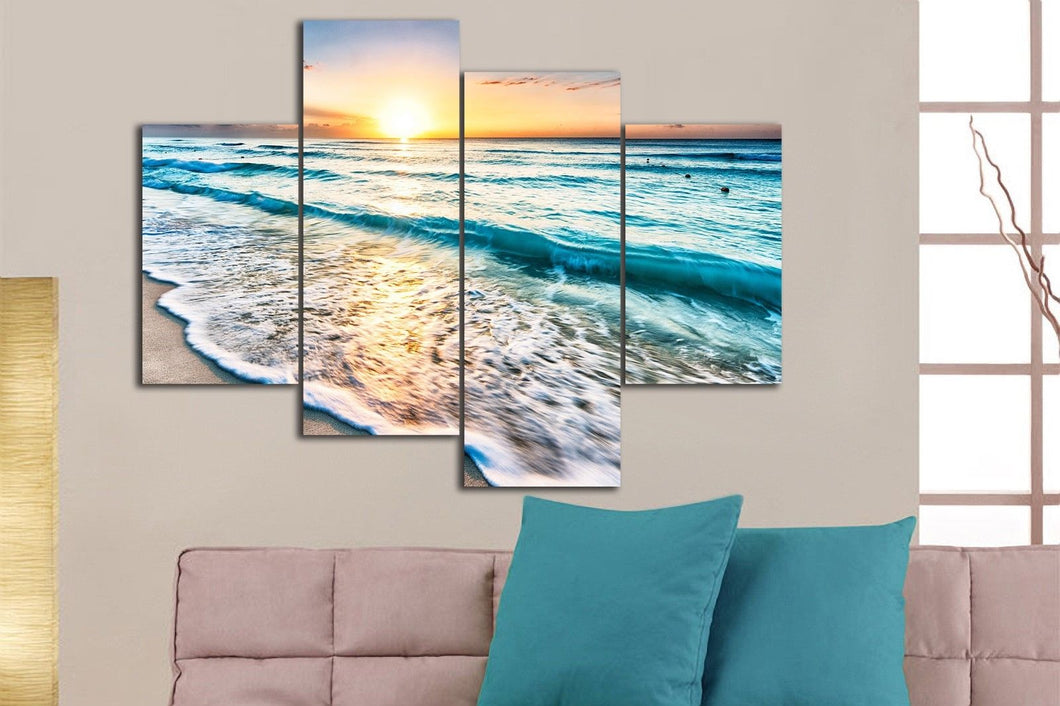 Framed split canvas prints seascape print Sunset beach modern art wall ocean
