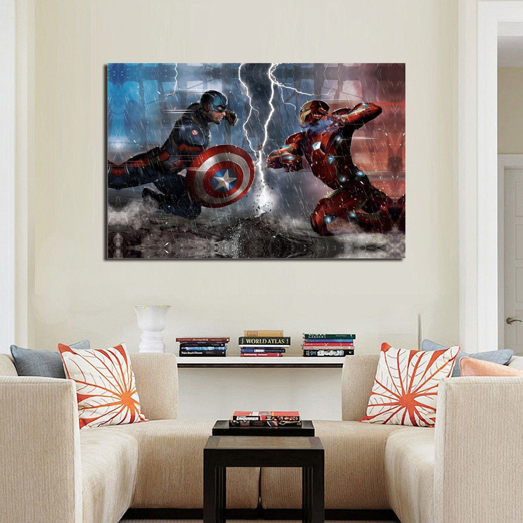 Framed Canvas Prints Avengers Marvel Iron Man Hero Wall Art Decor Children room
