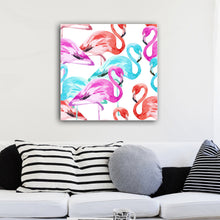 Framed Canvas Printing Modern Abstract Animals Color Flamingo wall Art Flamingos