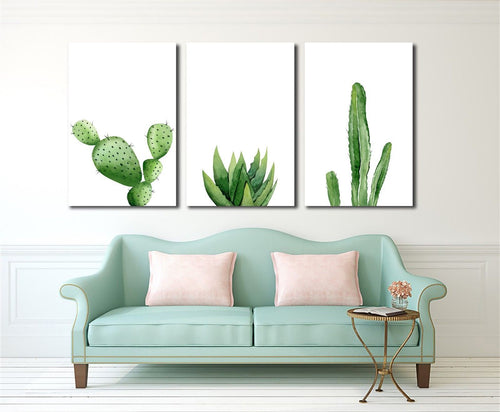 Succulents Cactus Watercolour Framed Canvas Prints Modern Wall Art Home Decor