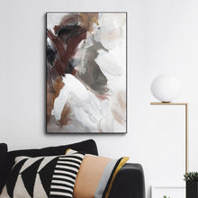 Abstract Brown White Framed Canvas Wall Art Print Ready to Hang Wall Prints