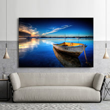 Framed Canvas prints Ocean time-lapse Beach boat view ocean modern wall art