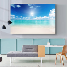 Framed Canvas prints seascape print Sun Beach ocean view time-lapse white sand